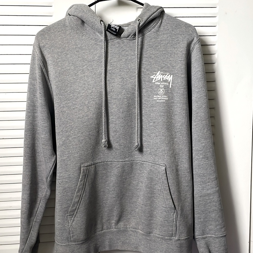 Stussy authentic Grey long sleeve hoodie